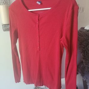 (EUC) OLD NAVY Red cotton long sleeve shirt Size Med